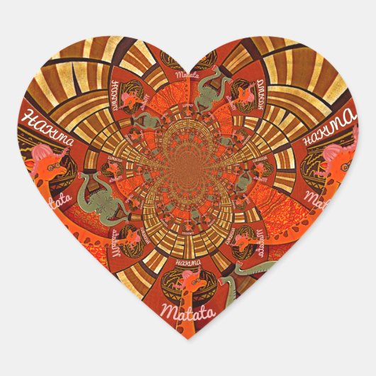 Sticker Cœur Cute unique Giraffe Animal Hakuna Matata Design (Devant)