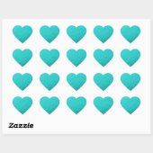 Sticker Cœur Cyan Aqua Blue Foil imprimé (Feuille)