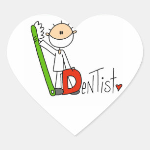 Sticker Cœur D est pour Dentiste