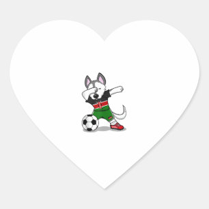 Sticker Cœur Dabbing Husky Dog Kenya Football - Kenyan Fl