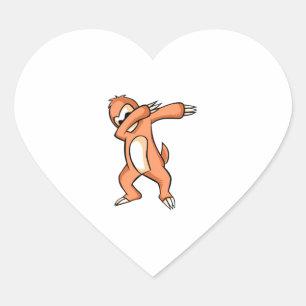 Sticker Cœur Dabbing Sloth