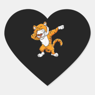 Sticker Cœur Dabbing Tiger Squad Football Mascot Dabny Dab