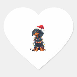 Sticker Cœur Dachshund illuminations de Noël Noël Noël Noël Noë