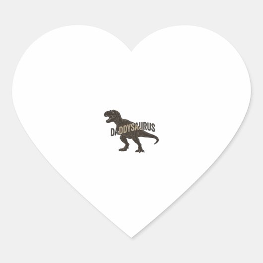 Sticker Cœur Daddysaurus Dinosaur Vintage Engraving Shirt Desig (Devant)