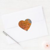 Sticker Cœur Daisy orange sur mariage gris Enregistrer la date (Enveloppe)
