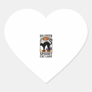 Sticker Cœur Dame de chat d'Halloween Vintage T-shirt de chat n