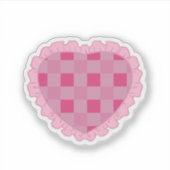 Sticker Cœur damier rose esthétique (Devant)