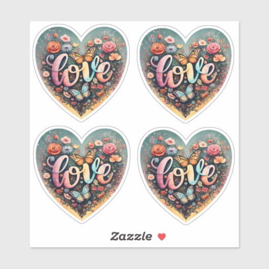 Sticker Coeur d'amour (Feuille)