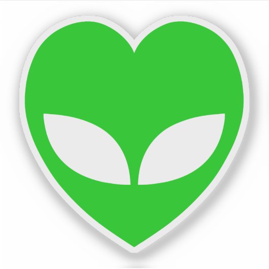 Sticker Coeur d'amour Alien (Devant)