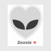 Sticker Coeur d'amour Alien gris (Feuille)