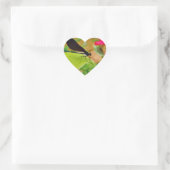 Sticker Cœur Damselfly et Rose (Sac)