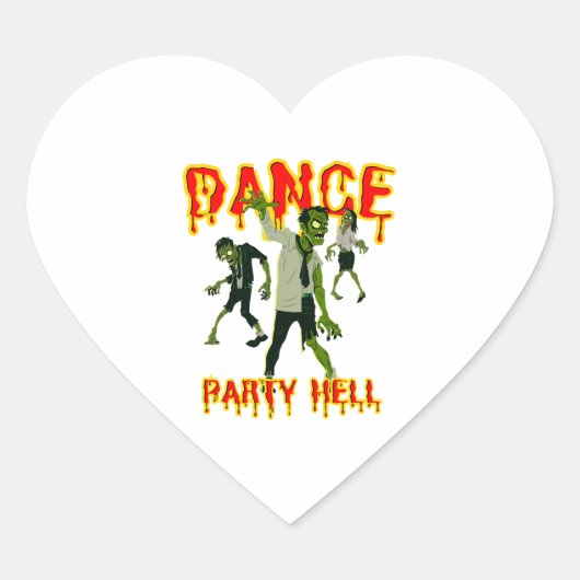 Sticker Cœur Dance Party Hell Dance Halloween (Devant)
