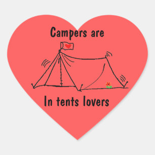 Sticker Cœur Dans Les Tentes Amateurs Camping Pun