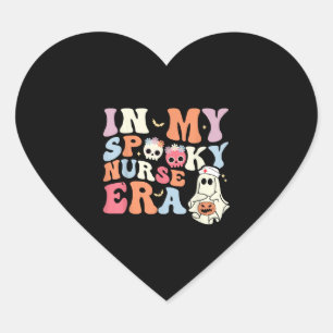 Sticker Cœur Dans Mon Époque Éffrayante D'Infirmière Halloween 