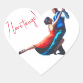Sticker Cœur Danseurs de tango - peinture à la main (Devant)