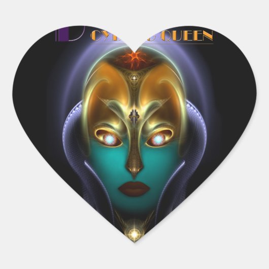 Sticker Cœur Daria Cyborg Queen (Devant)