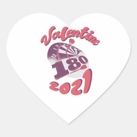 Sticker Cœur Darts est ma Saint Valentin 2021 (Devant)