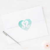 Sticker Coeur de baiser pour chevaux de mer turquo (Enveloppe)