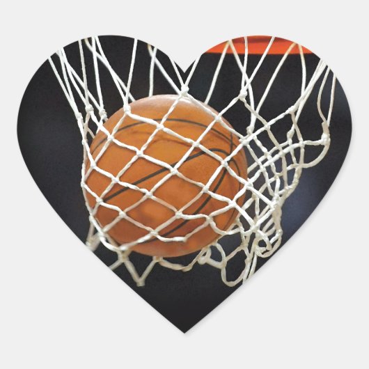 Sticker Coeur de basket-ball (Devant)
