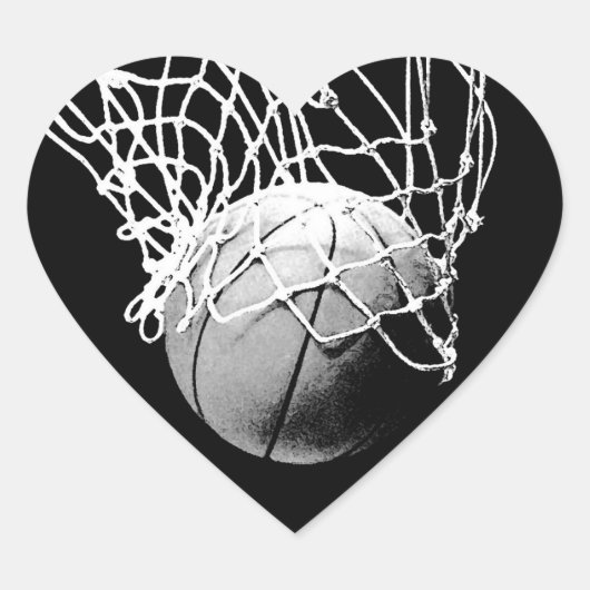 Sticker Coeur de basket-ball (Devant)