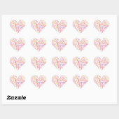 Sticker Coeur de bienvenue (plusieurs langues) (Feuille)