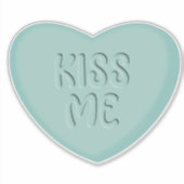Sticker Coeur de bonbons Turquoise Kiss Me (Devant)