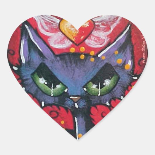 STICKER coeur de chat (Devant)