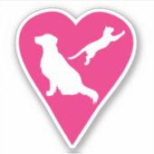 Sticker Coeur de chien et de chat (Devant)