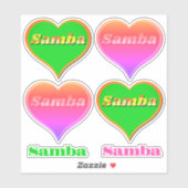 Sticker Coeur de danse sambaAutocollant vinyle personnalis (Feuille)