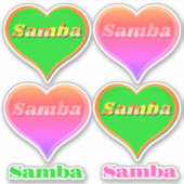 Sticker Coeur de danse sambaAutocollant vinyle personnalis (Devant)