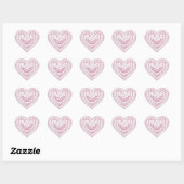 Sticker Coeur de dentelle rose (Feuille)
