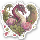 Sticker Coeur de dragon de la Saint-Valentin (Devant)