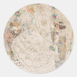 Sticker Coeur de Fête des mariées Art Nouveau vint