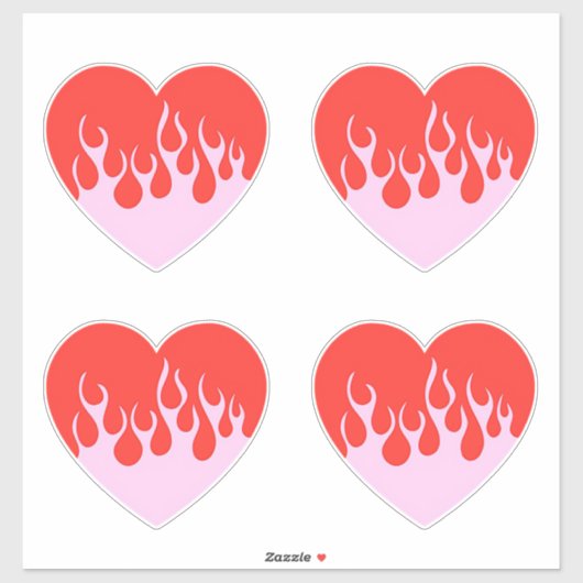 Sticker Cœur de feu (Feuille)
