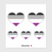 Sticker Cœur de fierté asexué (Feuille)