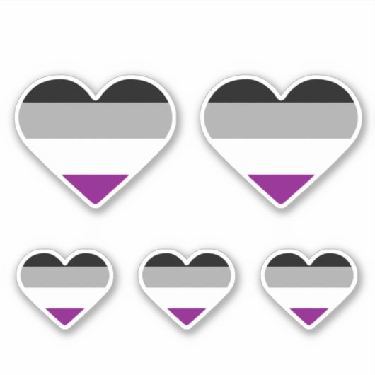 Sticker Cœur de fierté asexué (Devant)