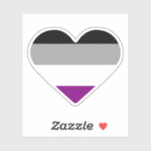 Sticker Cœur de fierté asexuelle (Feuille)