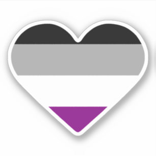 Sticker Cœur de fierté asexuelle
