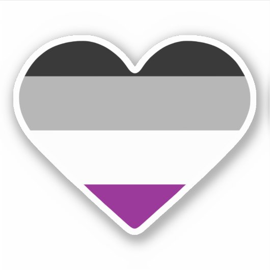 Sticker Cœur de fierté asexuelle (Devant)