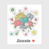 Sticker Coeur de Fil Crochet (Feuille)