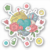 Sticker Coeur de Fil Crochet (Devant)