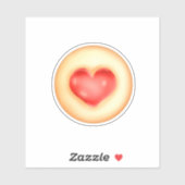 Sticker Coeur de fraise classique Empreinte numérique Cook (Feuille)