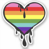 Sticker Coeur de goutte à goutte à l'arc-en-ciel (Devant)