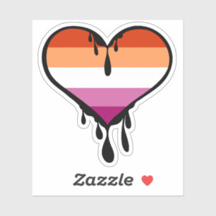 Sticker Coeur de goutte de fierté lesbienne