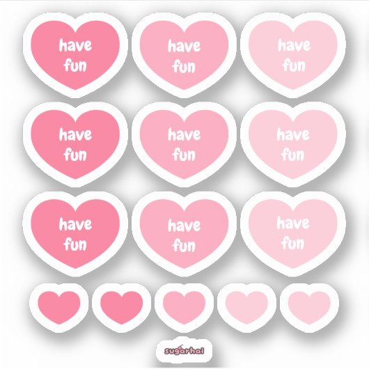 Sticker Coeur de Kawaii (Devant)