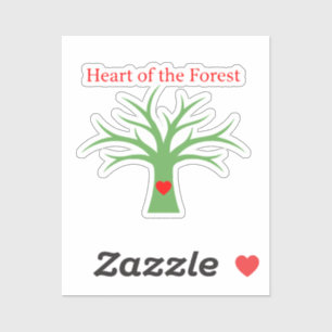 Sticker Cœur de la Forêt Arbre d'amour minimaliste de la