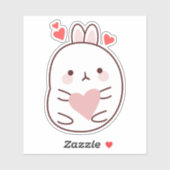 Sticker Cœur de lapin mignon   (Feuille)