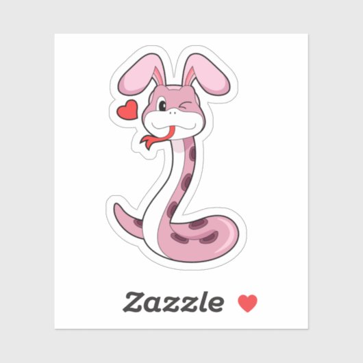 Sticker Coeur de lapin serpent (Feuille)