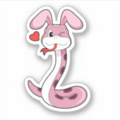 Sticker Coeur de lapin serpent (Devant)