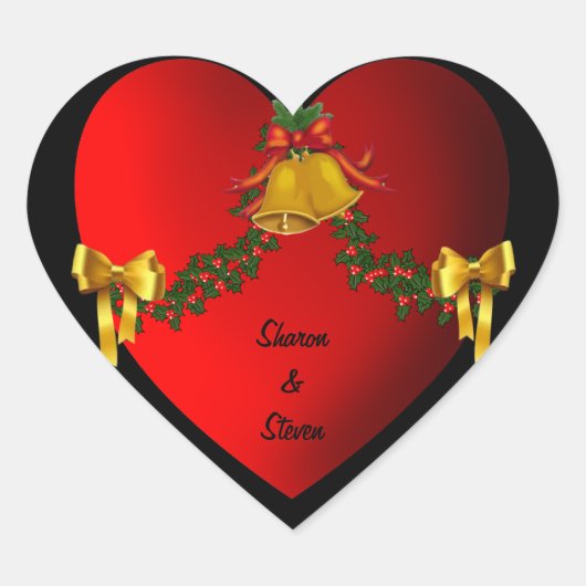 Sticker Coeur de Noël de mariée et de chambre (Devant)